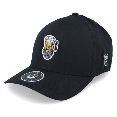 Bearded Man - Black - flexfit - Cap - Beer Man Logo Black Flexfit - Hatstore