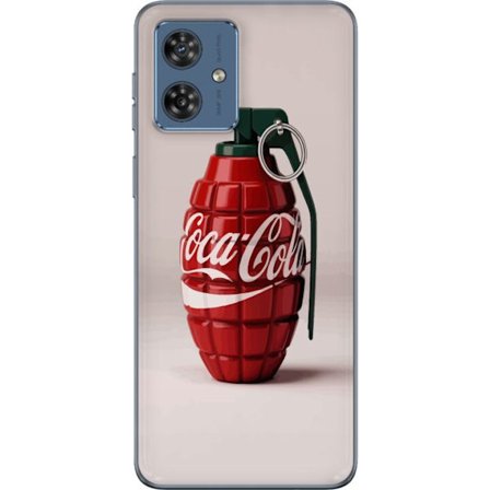 Kompatibelt Mobildeksel til Motorola Motorola Moto G54 Kunstnerisk illustrasjon av Coca Cola granateple i rødt og grønt, pop art inspirert motiv med