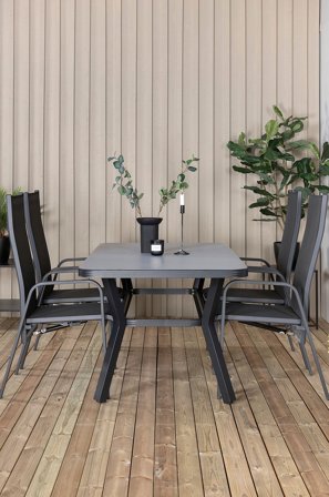 Venture Home - Matgrupp Virya med 4st matstolar Copacabana - Grå - Matgrupper - Från Homeroom