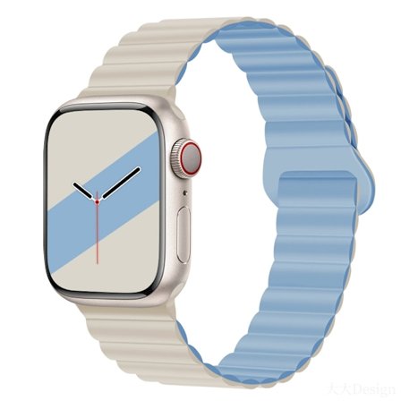 Klokkereim for Apple Watch iWatch 38/40/41/10. generasjon 42MM antikk hvit med tåkeblå