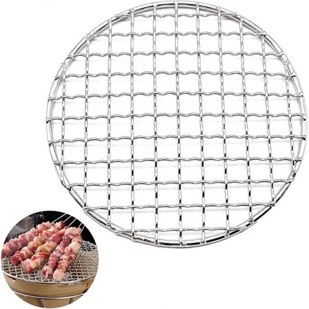 Rund grill i rustfritt stål, 15 cm diameter rund grill for innendørs utendørs camping piknik BBQ kjølerist
