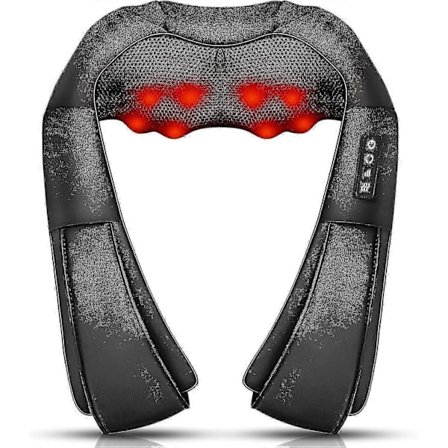 Nakke Massasje Dypvev 3D Elting Bærbar Med Varme Shiatsu Massasjeapparat For Nakke Rygg Skulder Fot Og Ben Hjemme Og I Bil Komfortgaver
