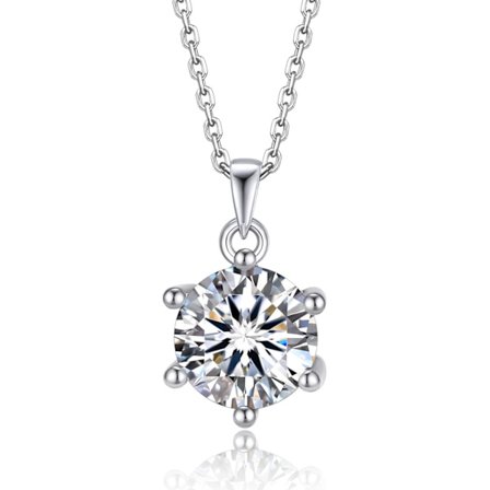 Moissanite Diamanthalsband, 1-2 Carat Sterlingsilverhalsband Det är lika vackert som du