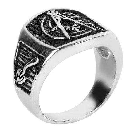 Graverad ring i rostfritt stål Förhindrar oxiderande fashionabel antik Utsökt elegant ring för daglig vit storlek 9