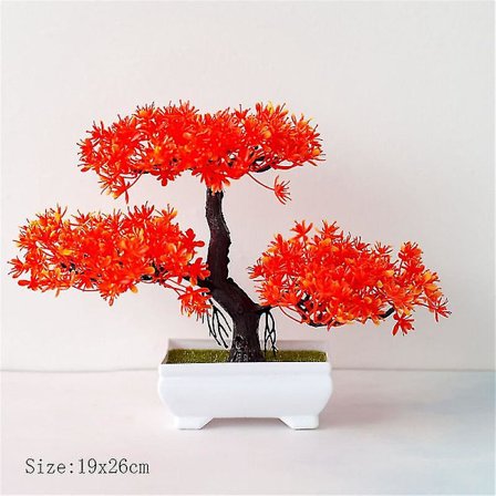 Kunstige Blomster + Vase Falske Planter Bonsai Lille Træ Potte Ornament Deko Hjem Dekoration Bryllup Have Efterår Dekor Landbrug
