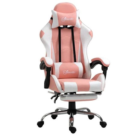 Rootz Gaming Chair - Kontorsstol - Datorstol - Snurrstol - Skrivbordsstol - Rosa - 64 cm x 67 cm x 127 cm