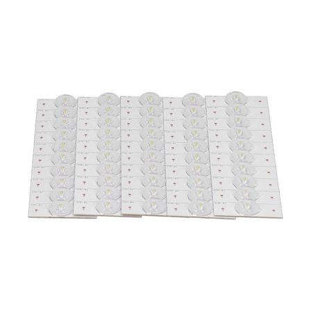 50 stk. SMD LED Lampeperler med Optisk Linse og Glassfiberplate for 6V Lysstripe