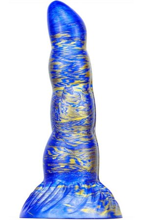Metallic Fantasy Dildo Scopio Blue/Gold 19 cm Dragon dildo - Blushme.se