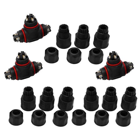 3 stk Vanntette 3-veis Ledningskoblinger 4-kjerne Jaktboks Utendørs Vanntett IP68 Elektrisk Kabelkobling