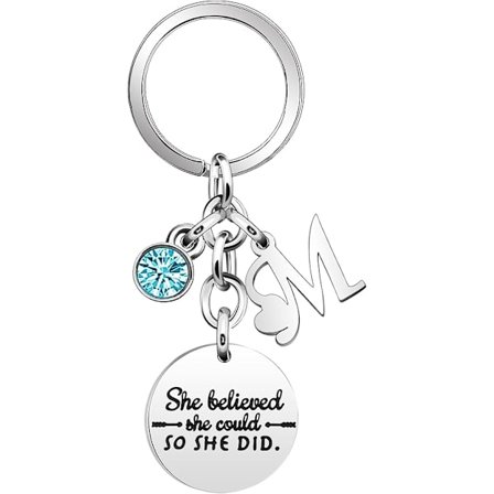 Nyckelringar "She Believe She Could So She Did" Uppmuntrande Nyckelringar för Hennes Kvinnor Tjejer BFF Vänner College Examen Födelsedag Jul 