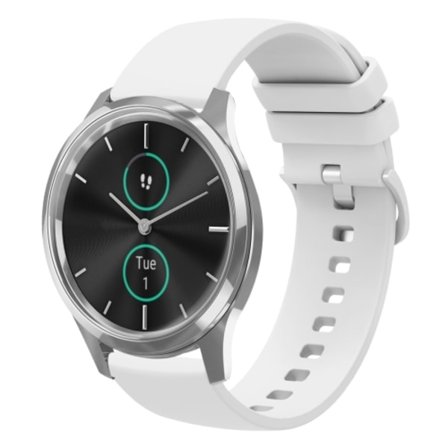 För Garmin VivoMove Luxe 20mm Solid Color Soft Silikon Watch Band
