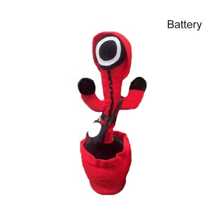 Elektrisk squid game Kaktusleksak Supersöt Sjungande Dans Plyschpussel Leksaksnyhet Presenter till barn
