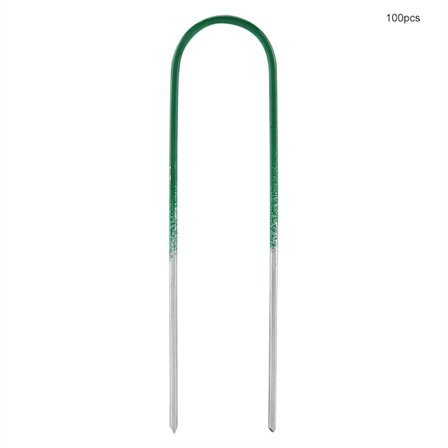 100 st konstgräs torv stål U-formade pinnar ogräs pinnar för trädgård staket mark