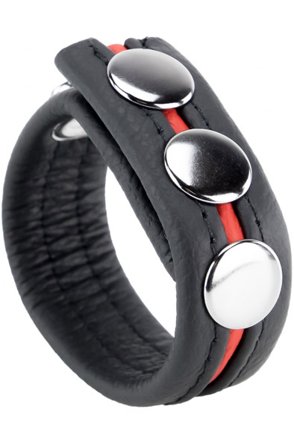 The Red Cockring En Cuir Black/Red - Woome.pl