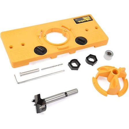 35 mm gångjärnsborr jigg för gångjärnsborr, gångjärnsförsedda skåpdörrverktyg (gul)