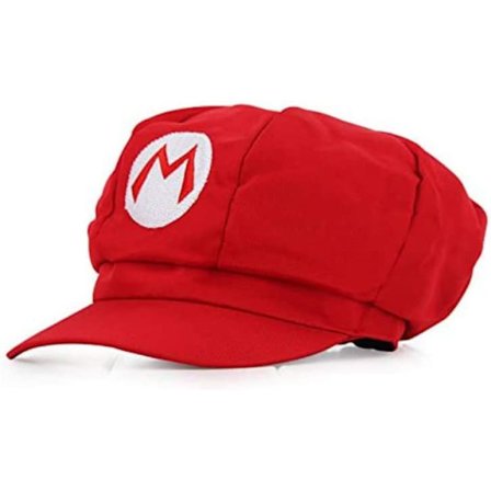 Super Mario-lue - Voksenstørrelse for karneval og cosplay - Klassisk lue - rød 58 - 60 cm