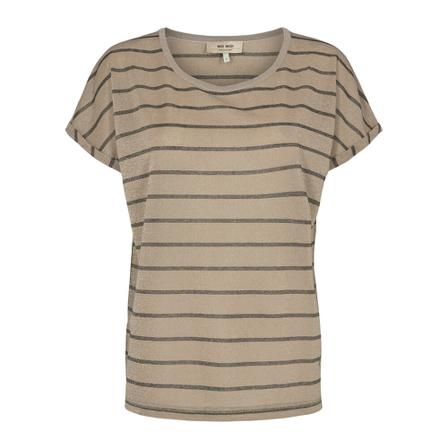 MOS Mosh Kay Stripe Tee Toppe T-Shirts 143320 Brun, Dame