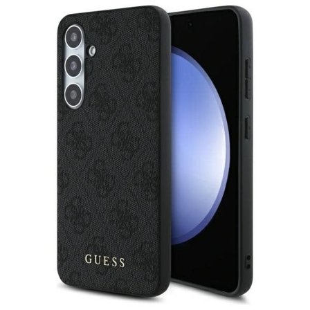 Guess GUHCS24FEG4GFGR S24 FE S721 harmaa/harmaa kovakotelo 4G metalli kultainen logo