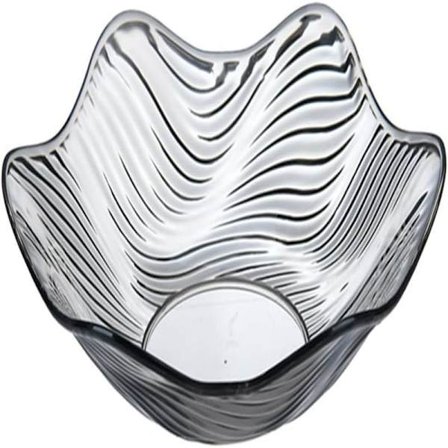 Fruktfat, Krystall Serveringsfat, Klar Salatskål, Snacks Dessertfat, Blomsterformet Bølgete Kant