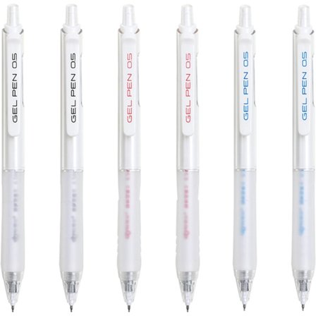 6 st indragbara gelpennor - Rollerballpenna 0,5 mm fin spets Snabbtorkande kulspetsspets Super Smooth Writing Drawing 6 pennor set Svart Röd Blå Bläck