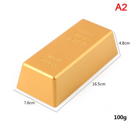 Gold Bar Plast Golden Paperweight Heminredning Bullion Bar Sim