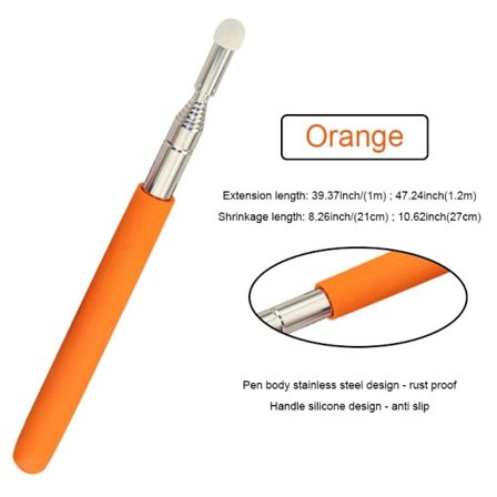 Infällbar Teaching Stick Whiteboard Pointer Penna ORANGE 1,2M