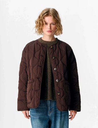 Object Objallie Ls Lo Quilted Jacket Noos - Brown - 36