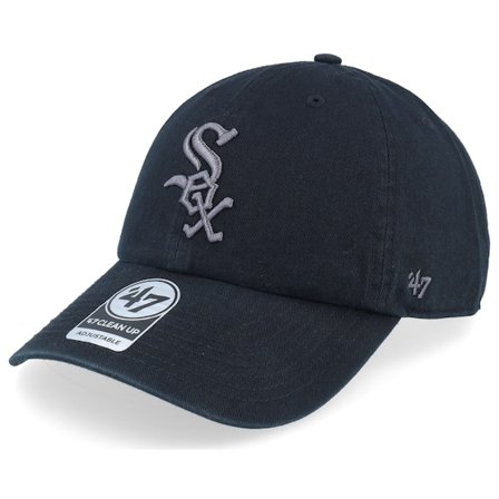 47 Brand - MLB Zwart unconstructed Cap - Chicago White Sox Clean Up Black Dad Cap @ Hatstore