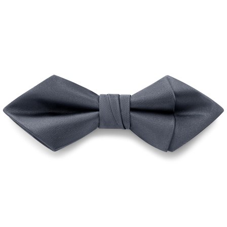 Grafitgrå Knuten Satinfluga med Diamantändar för män - Knutna flugor
