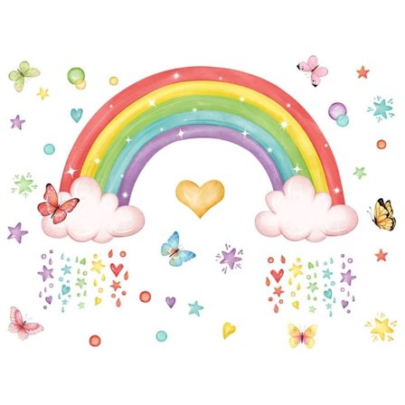 Rainbow Wall Decals Baby Room Wall Stickers Soverom Decals