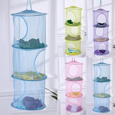 Hængende opbevaringspose 3-lags net til børn, badeværelsesorganisator—max