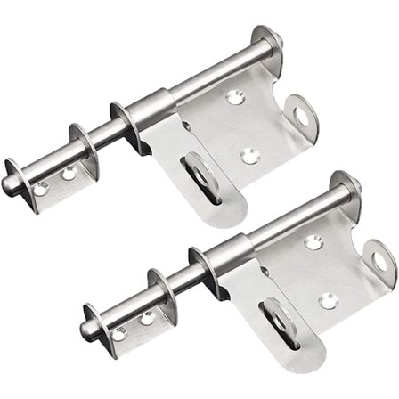 2 stk. Riegel Lås, Rustfrit Stål Riegel, Sikkerhedsdør