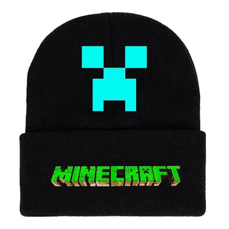 Minecraft Tryckt Stickad Mössa Herr Dam Vinter Varm Casual Mössa