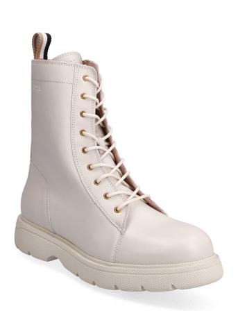 Jacob Laceup-C Shoes Boots Ankle Boots Laced Boots Beige BOSS