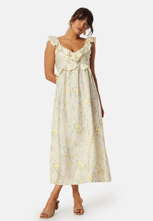 VERO MODA Vmjosie SL ankle dress Beige/Brown Klær