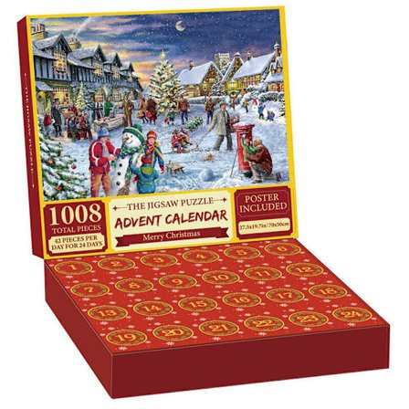 Julekalender, julepuslespil til børn, drenge, piger, teenagere, 24-dages jule-nedtællingskalender, julespil, julegaver
