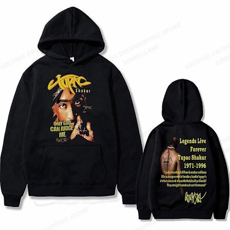 Tupac 2pac Hoodie for Menn og Kvinner - Motegensere for Barn - Hip Hop Gensere for Kvinner - Sweatjakker for Gutter - Rapper Sweatjakker - Shakur 
