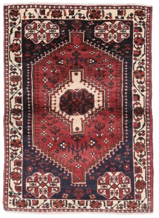 Shiraz Matta Orientalisk Svart/Mörkröd (Ull, Persien)
