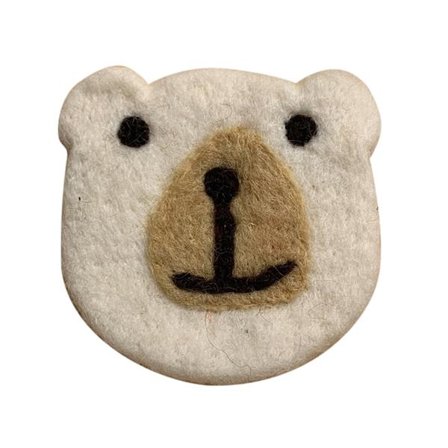 Sød Bjørn Uldfilt Brik Blød Isoleret Skridsikker Dekorativ Drikke Brik til Kaffe Hvid