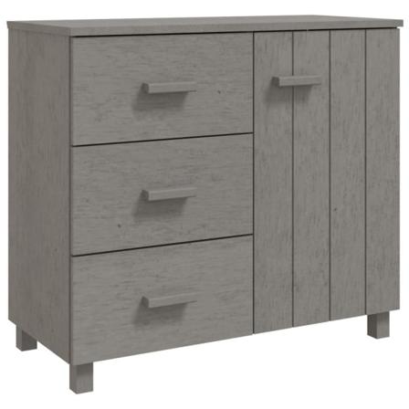 Vidaxl Skänk Ljusgrå 90x40x80 Cm Massiv Furu Grå