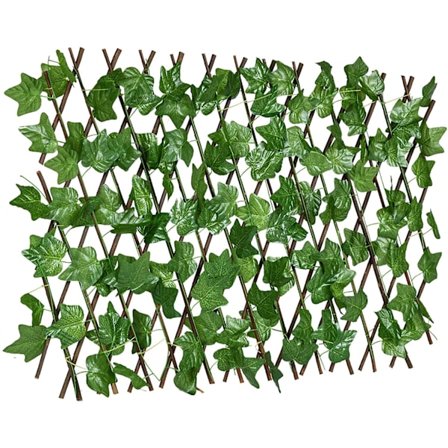 2 STK Hegn Privatlivsskærm, Kunstige Blade Falsk Efeu Udvidbar/Strækbar Privatlivsskærm til Altan Terrasse Udendørs, Dekorativ Falsk Efeu Hegn