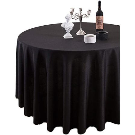 Svart rund duk, rund kjøkkenduk, 160 cm