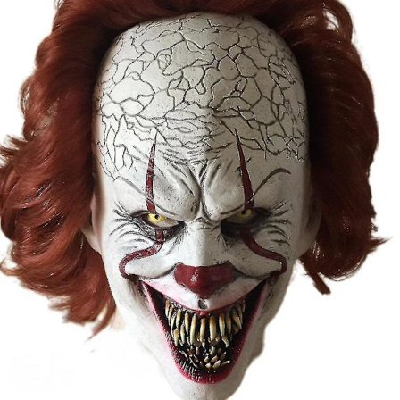 Clown Mask Latex Skräck Cosplay Prop Halloween Vuxen