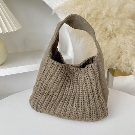 Strikk håndveske Knot håndleddsveske BRUN