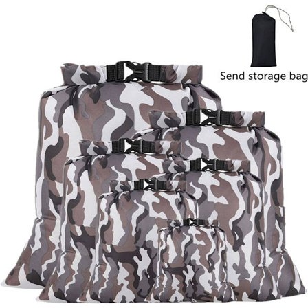 Vanntett tørrposepakke med 6 tørrposer og vanntett pose Tørrpose Kano-poser Tørrpose Vanntette poser Vanntett rulletopp-pakkeveske for svømming strand