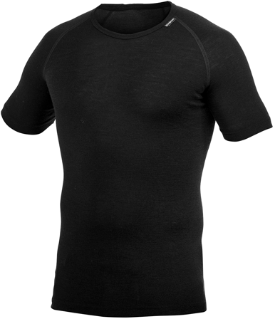 Woolpower Tee LITE Black - Merinoull för sommarliv, resa och vandring