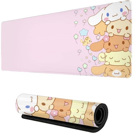 Kawaii Store rosa musematter med design, nyhet, anime-tastaturmatte, sklisikker, utvidet, fullt skrivebord, søt tastaturmatte, vanntett