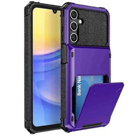 Til Samsung Galaxy A56 5G Etui PC + TPU Dobbelt Lag Bagside Telefon Cover Med Kortholder - Blå
