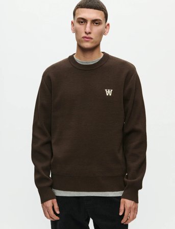 WOOD WOOD Wwcurt Crew Neck 25212 - Brown - XS
