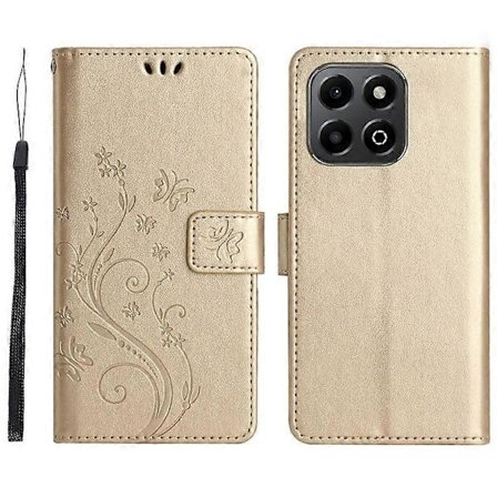 Kompatibelt for Honor 200 Smart 5G-deksel mønster trykk PU-lær telefon lommebok deksel med stropp